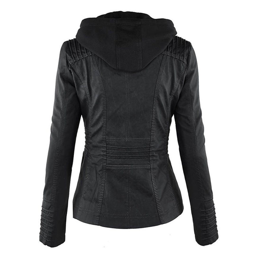 Olive™ - Waterproof Women's Leather Jacket with Hood