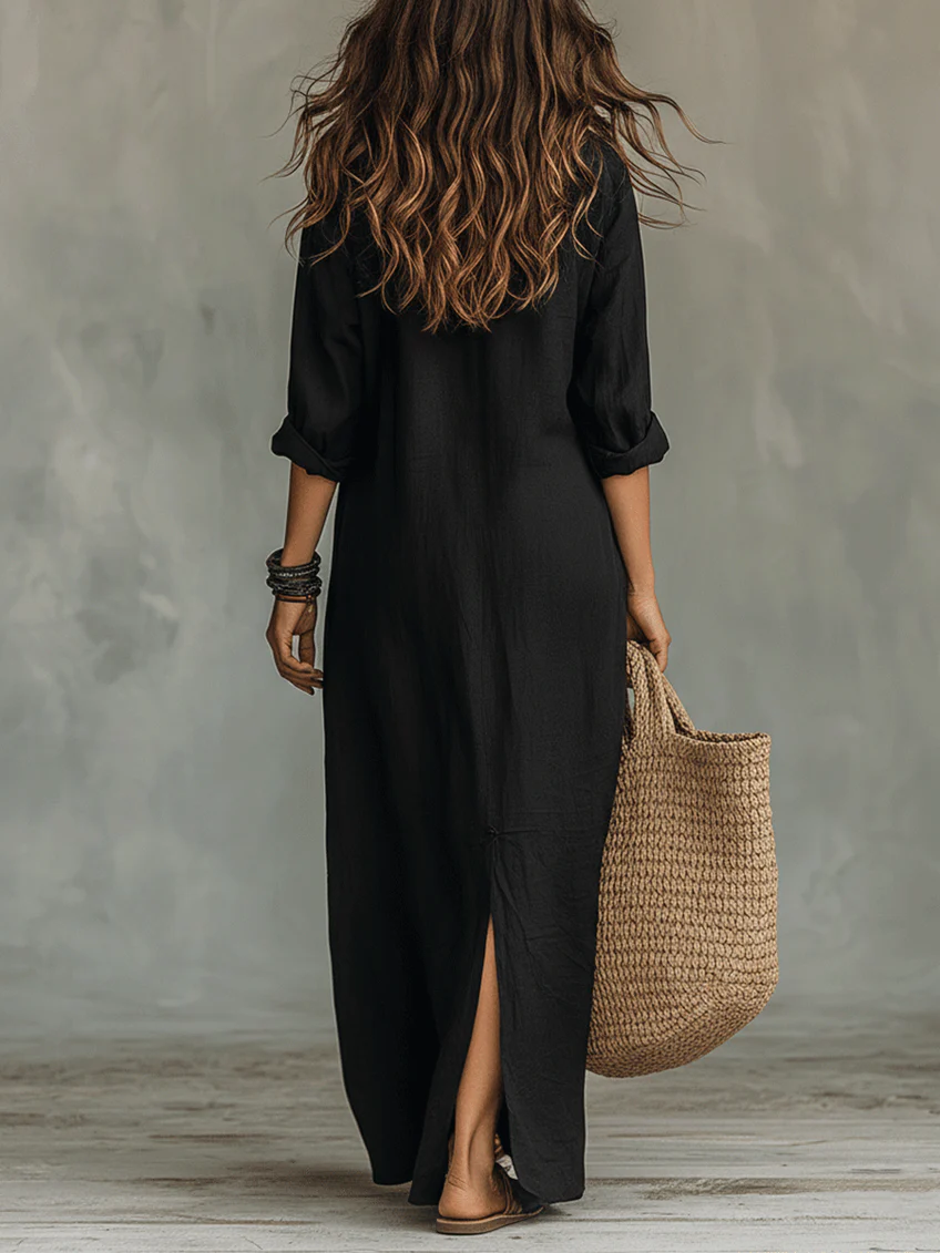 Sienna™ Relaxed Maxi Shirt Dress | Effortless Everyday Elegance
