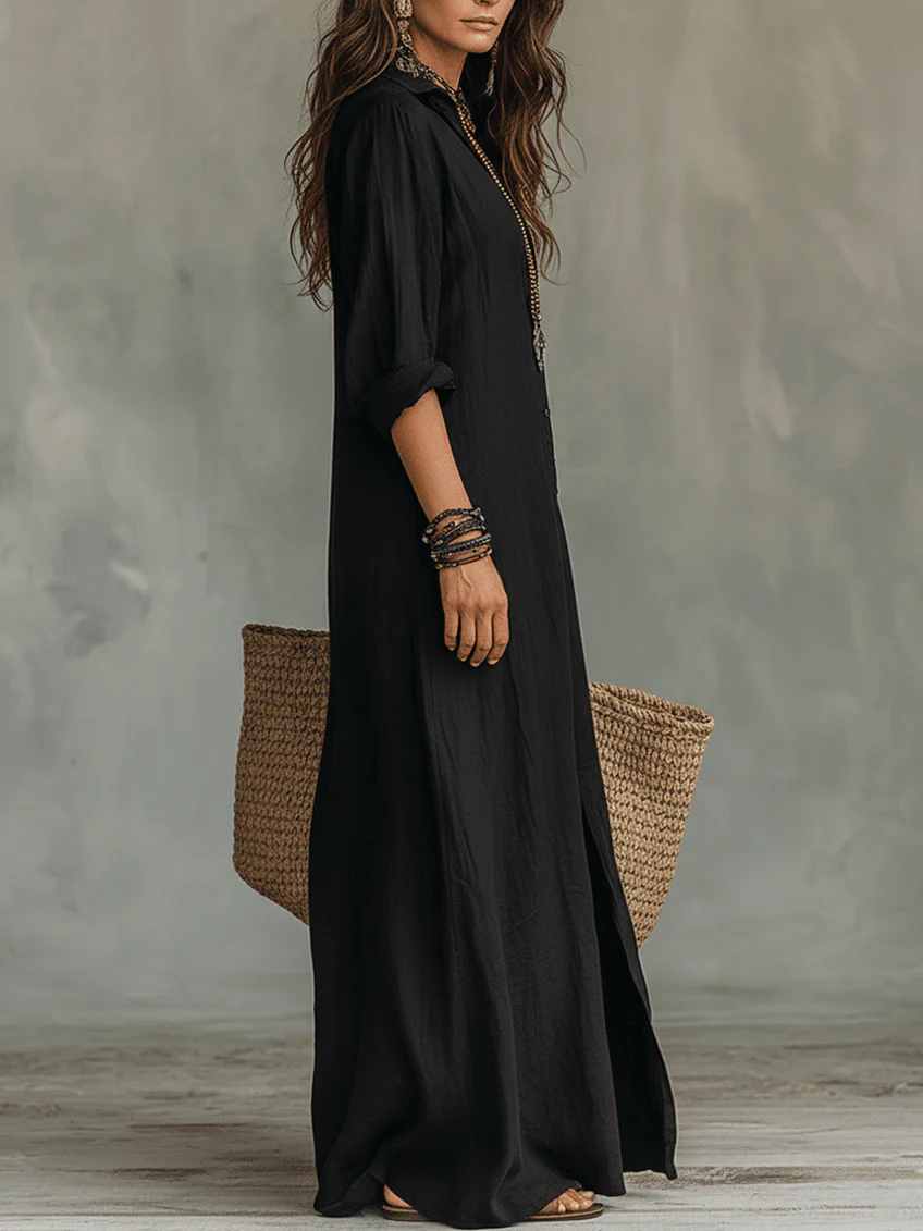 Sienna™ Relaxed Maxi Shirt Dress | Effortless Everyday Elegance